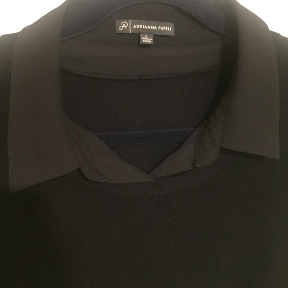 Adrianna Papell twofer black on black sweater L - Picture 6 of 11